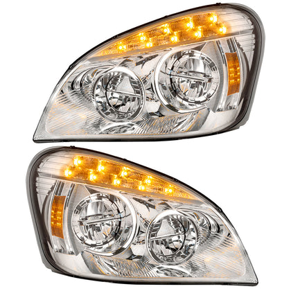 United Pacific - Chrome LED Headlight For 2008-2017 Freightliner Cascadia (Driver or Passenger Side)
