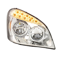 United Pacific - Chrome LED Headlight For 2008-2017 Freightliner Cascadia (Driver or Passenger Side)