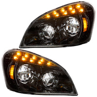 United Pacific - Black LED Headlight For 2008-2017 Freightliner Cascadia (Driver or Passenger Side)