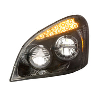 United Pacific - Black LED Headlight For 2008-2017 Freightliner Cascadia (Driver or Passenger Side)