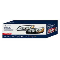 Chrome Quad-LED Headlight w/ LED DRL & Seq. Signal For 2005-2015 Peterbilt 386 (Driver or Passenger Side)