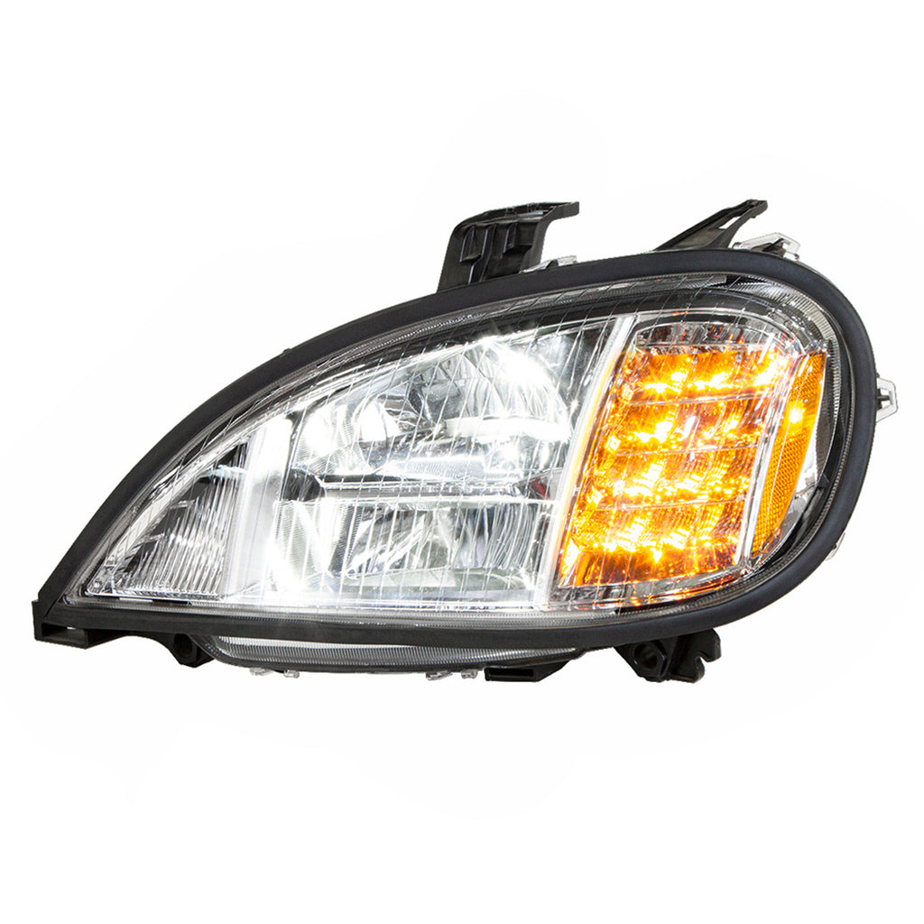 United Pacific - Chrome LED Headlight For 2001-2020 Freightliner Columbia (Driver or Passenger Side)