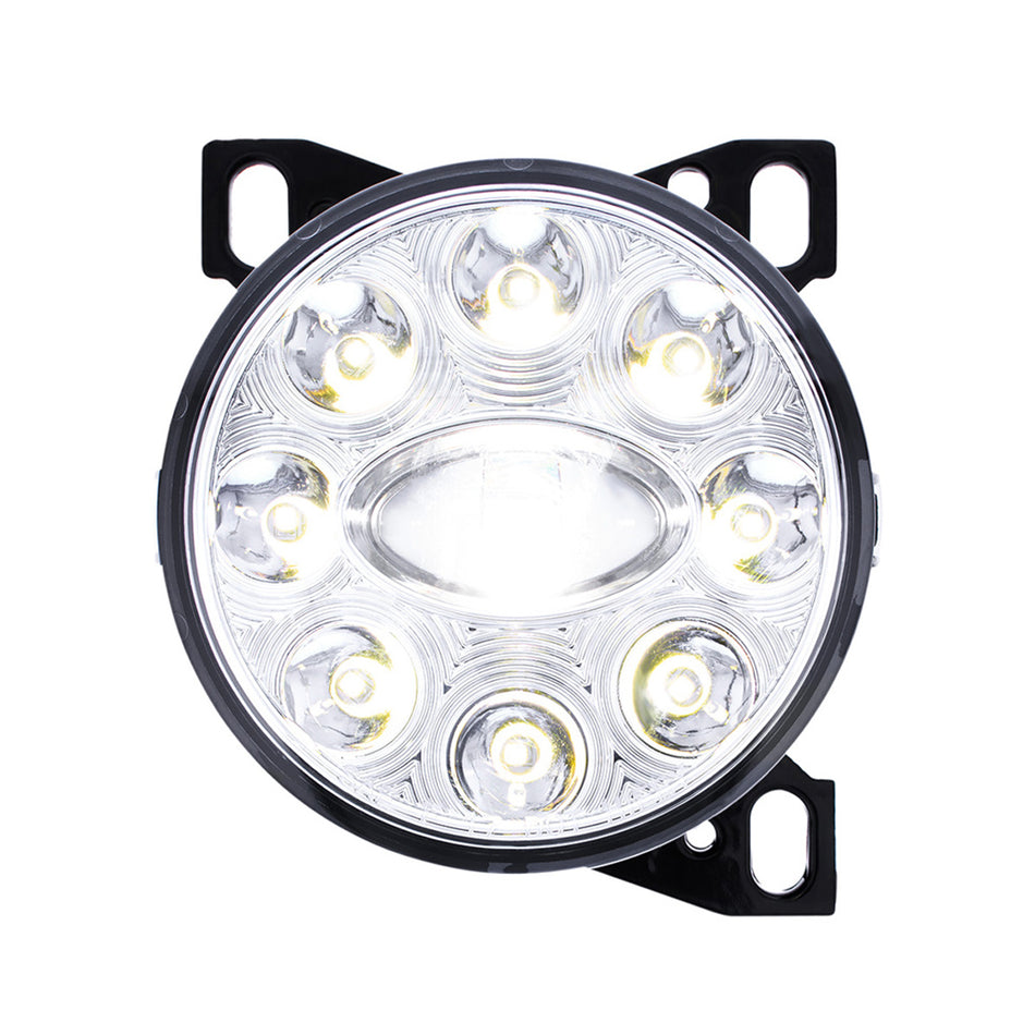 9 LED Projector Fog Light With LED Position Lights For Peterbilt 579/587 & Kenworth T660 (Chrome or Black)