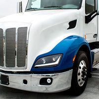 9 LED Projector Fog Light With LED Position Lights For Peterbilt 579/587 & Kenworth T660 (Chrome or Black)