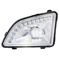 18 LED Chrome Projector Fog Light With Position Light For 2018-2024 Volvo VNL (Driver or Passenger Side)