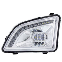 18 LED Chrome Projector Fog Light With Position Light For 2018-2024 Volvo VNL (Driver or Passenger Side)