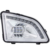 18 LED Chrome Projector Fog Light With Position Light For 2018-2024 Volvo VNL (Driver or Passenger Side)