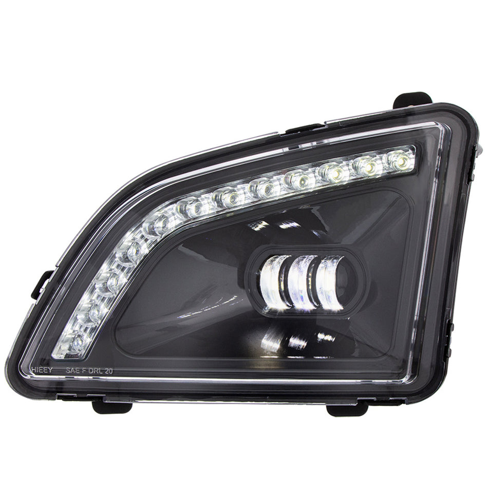 18 LED Black Projector Fog Light With Position Light For 2018-2024 Volvo VNL (Driver or Passenger Side)