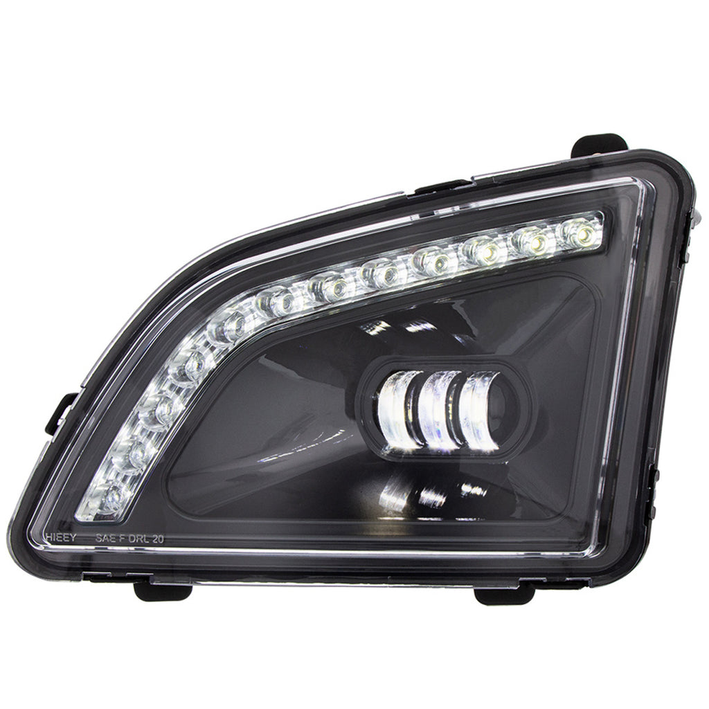 18 LED Black Projector Fog Light With Position Light For 2018-2024 Volvo VNL (Driver or Passenger Side)