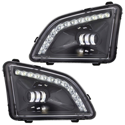 18 LED Black Projector Fog Light With Position Light For 2018-2024 Volvo VNL (Driver or Passenger Side)