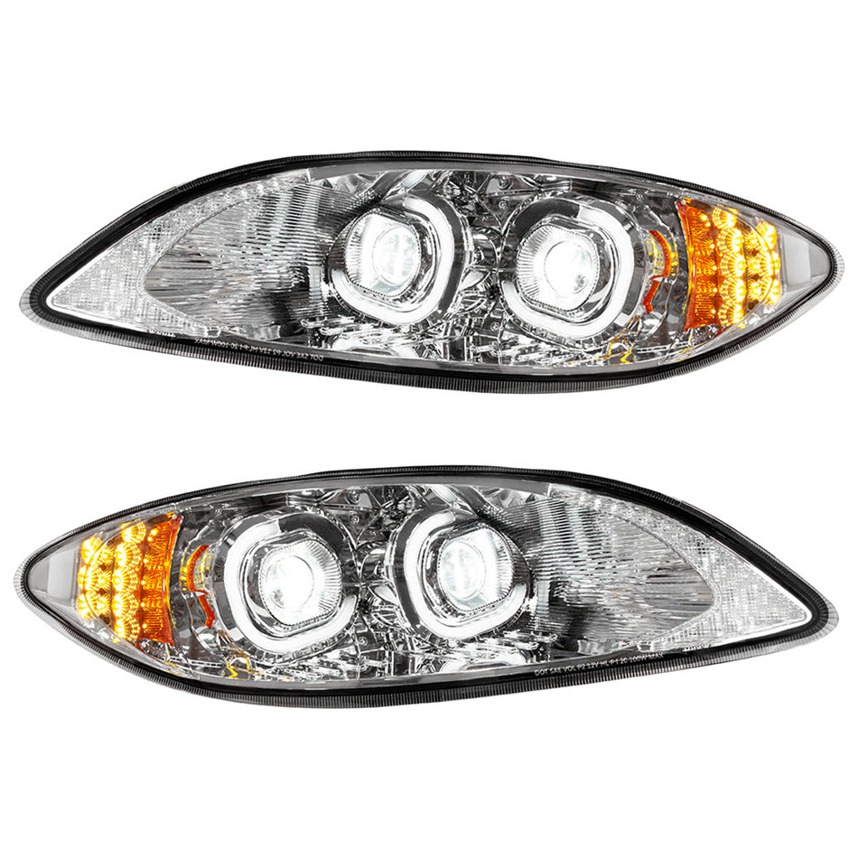Chrome LED Headlight for 2006-2017 International Prostar (Driver or Passenger Side)