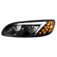 Black LED Headlight For Peterbilt 386 (2005-2015) & 387 (1999-2010) (Driver or Passenger Side)
