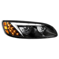 Black LED Headlight For Peterbilt 386 (2005-2015) & 387 (1999-2010) (Driver or Passenger Side)
