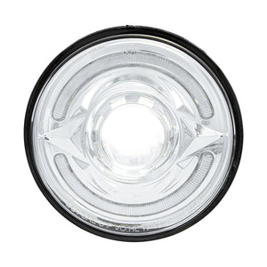 ULTRALIT- LED 5-3/4" Round Headlight With 60 LED Dual Color Light Bar, Amber & White LED (High or Low Beam)