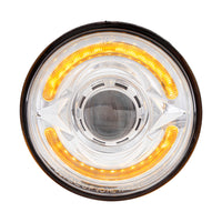 ULTRALIT- LED 5-3/4" Round Headlight With 60 LED Dual Color Light Bar, Amber & White LED (High or Low Beam)