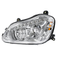 High Power 45 LED Chrome Headlight With Sequential Turn Signal For 2013-2021 Kenworth T680