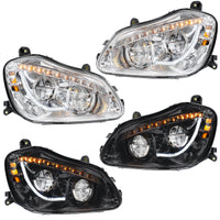 High Power 45 LED Chrome Headlight With Sequential Turn Signal For 2013-2021 Kenworth T680
