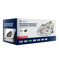 High Power 45 LED Chrome Headlight With Sequential Turn Signal For 2013-2021 Kenworth T680
