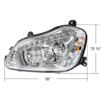 High Power 45 LED Chrome Headlight With Sequential Turn Signal For 2013-2021 Kenworth T680