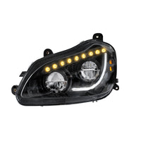 High Power 45 LED Chrome Headlight With Sequential Turn Signal For 2013-2021 Kenworth T680