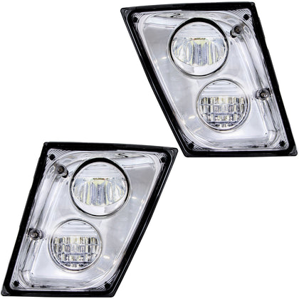 2 High Power LED Chrome Driving Light & Fog Light For 2003-2017 Volvo VNL (Driver or Passenger Side)