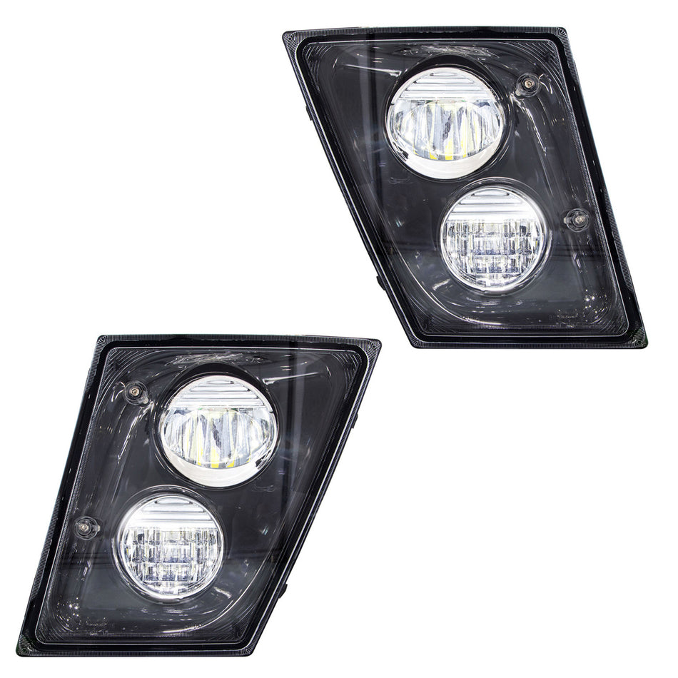 2 High Power LED Black Driving Light & Fog Light For 2003-2017 Volvo VNL (Driver or Passenger Side)
