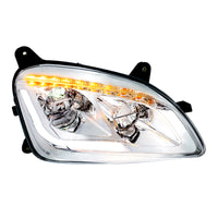 Chrome LED Headlight W/Sequential LED Turn Signal For Peterbilt 579 (2012-21) & 587 (2010-16) - (Driver or Passenger Side)