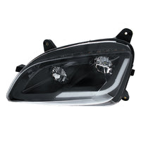Black LED Headlight w/ Sequential LED Turn Signal For Peterbilt 579 (2012-21) & 587 (2010-16) - (Driver or Passenger Side)