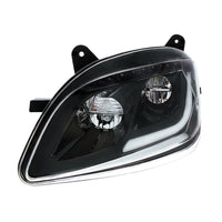 Black LED Headlight w/ Sequential LED Turn Signal For Peterbilt 579 (2012-21) & 587 (2010-16) - (Driver or Passenger Side)