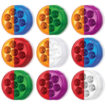 7 LED 2" Round Double Fury Clearance/Marker Light (Various Color Options)
