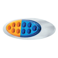 10 LED Oval Double Fury Clearance/Marker Light With Clear Lens & Chrome Bezel (Various Colors)