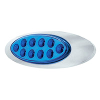 10 LED Oval Double Fury Clearance/Marker Light With Clear Lens & Chrome Bezel (Various Colors)