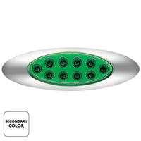 10 LED Oval Double Fury Clearance/Marker Light With Clear Lens & Chrome Bezel (Various Colors)