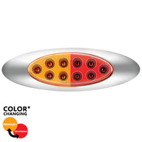 10 LED Oval Double Fury Clearance/Marker Light With Clear Lens & Chrome Bezel (Various Colors)