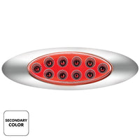 10 LED Oval Double Fury Clearance/Marker Light With Clear Lens & Chrome Bezel (Various Colors)