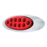 10 LED Oval Double Fury Clearance/Marker Light With Clear Lens & Chrome Bezel (Various Colors)