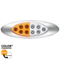 10 LED Oval Double Fury Clearance/Marker Light With Clear Lens & Chrome Bezel (Various Colors)