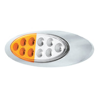 10 LED Oval Double Fury Clearance/Marker Light With Clear Lens & Chrome Bezel (Various Colors)