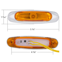 5-3/4" Wide 3 LED ViperEye Clearance/Marker Light - Amber LEDs (Amber or Clear Lens)