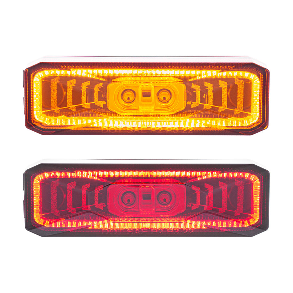 10 LED Rectangular Abyss Clearance/Marker Light (Amber LEDs/Amber Lens or Red LEDs/Red Lens)