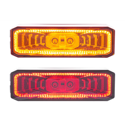 10 LED Rectangular Abyss Clearance/Marker Light (Amber LEDs/Amber Lens or Red LEDs/Red Lens)