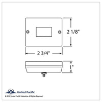 United Pacific - Rectangular Clearance/Marker Light w/ Reflex Lens (Amber or Black Base)