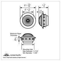 6 LED 1-1/4" Dual Function Clearance/Marker Light - Amber LED or Red LED (Colored or Clear Lens)