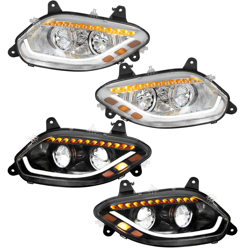 Chrome or Black 86 LED Headlight For 2018-2024 International LT (Driver or Passenger Side)