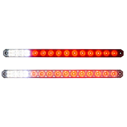 17" 27 LED Low Profile Stop, Turn & Tail Light Bar w/ Back-Up Light - Red & White LEDs (Red or Clear Lens)