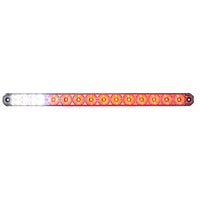 17" 27 LED Low Profile Stop, Turn & Tail Light Bar w/ Back-Up Light - Red & White LEDs (Red or Clear Lens)