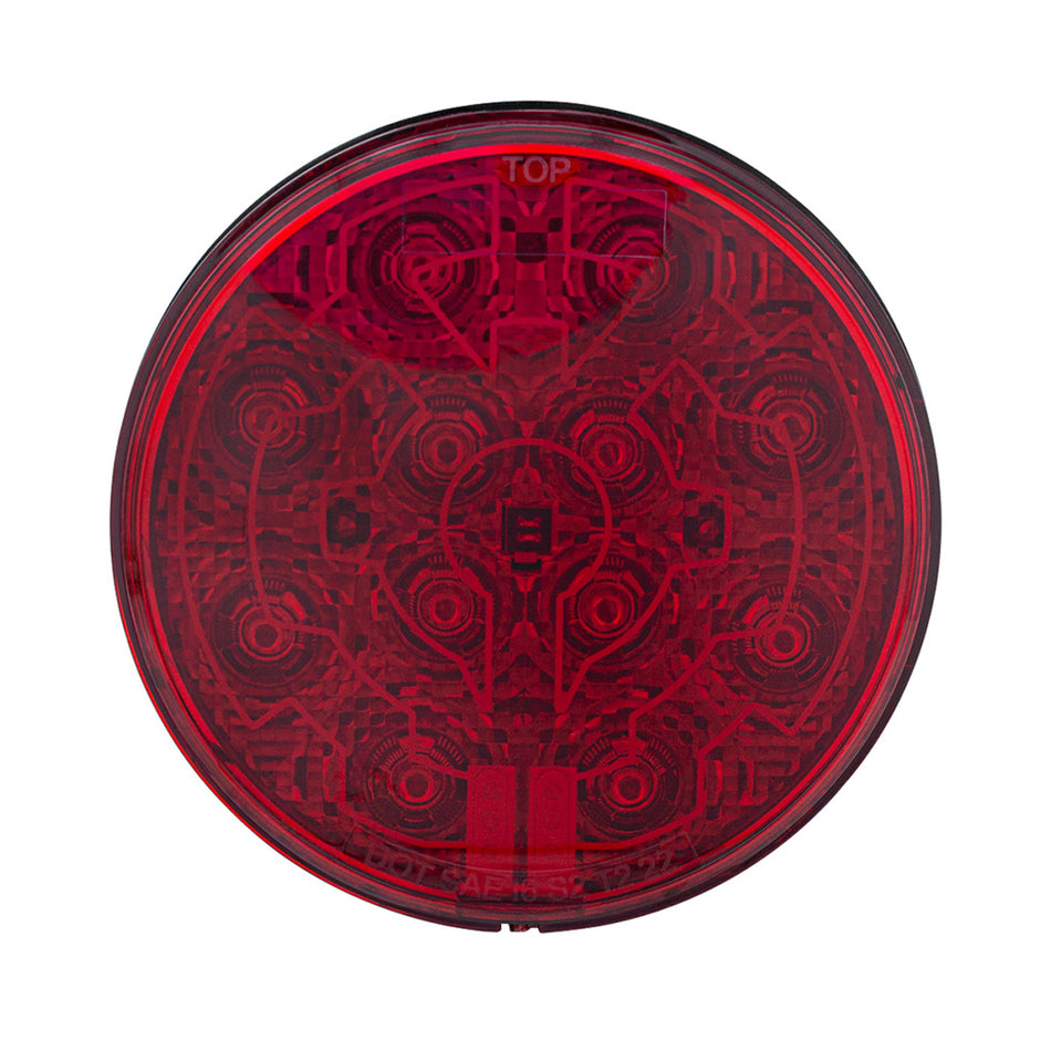 12 LED 4" Round Stop, Turn & Tail Light w/ Heated Lens - Red LEDs (Red or Clear Lens) or Amber LEDs/Amber Lens