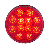 12 LED 4" Round Stop, Turn & Tail Light w/ Heated Lens - Red LEDs (Red or Clear Lens) or Amber LEDs/Amber Lens