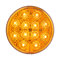 12 LED 4" Round Stop, Turn & Tail Light w/ Heated Lens - Red LEDs (Red or Clear Lens) or Amber LEDs/Amber Lens