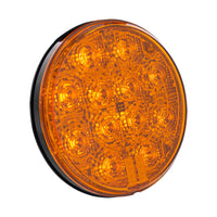 12 LED 4" Round Stop, Turn & Tail Light w/ Heated Lens - Red LEDs (Red or Clear Lens) or Amber LEDs/Amber Lens